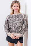 Beige Leopard Print Pullover