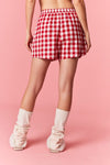 Red Gingham Pom Pom Detail Shorts