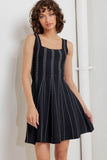 Black Knit Dress w Silver Stiching