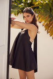 Pearl Detailed Back Hem Halter Back Mini Dress