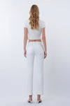 White Mid Rise Slim Straight Jean