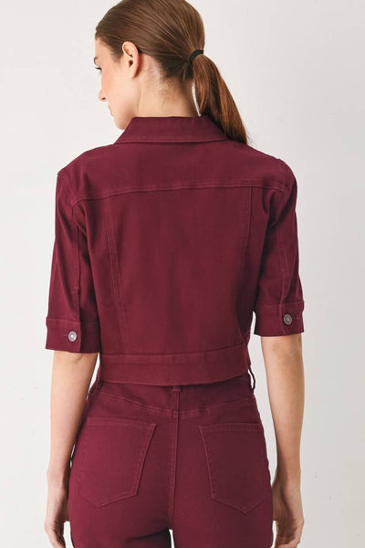 Burgundy Washed Twill Jacket