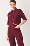 Burgundy Washed Twill Jacket