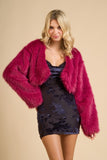 Fuschia Fur Cropped Jacket