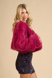 Fuschia Fur Cropped Jacket