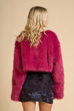 Fuschia Fur Cropped Jacket