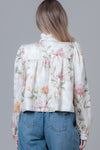 Floral Print Puff Sleeve Jacket
