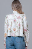 Floral Print Puff Sleeve Jacket