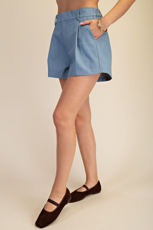 Sky Blue High Rise Shorts