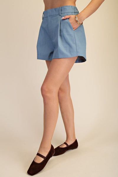 Sky Blue High Rise Shorts