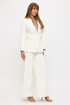 White Faux Leather Blazer
