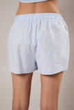 Blue Striped Shorts With Lobster Embroidery