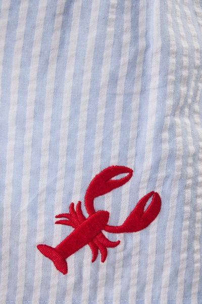 Stripe Shirt With Lobster Embroidery