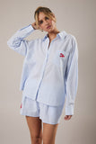 Stripe Shirt With Lobster Embroidery
