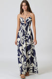 Navy Maxi Dress with Key Hole and Back Tie