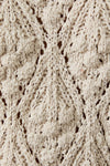 Cream Crochet Short Sleeve Sweater Top