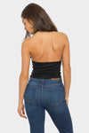 Black Studded Suede Halter Top