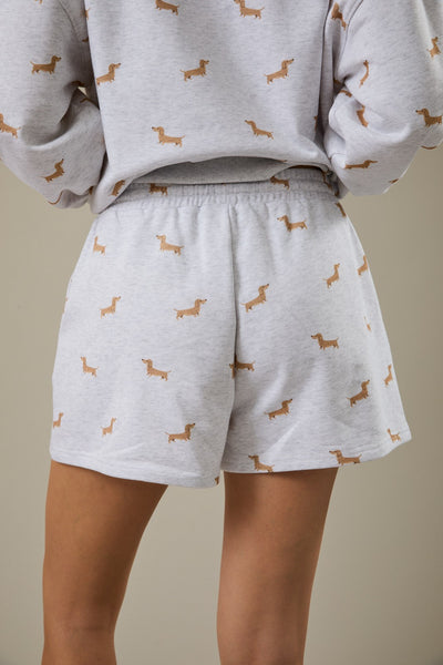 High Waist Dog Print Sweatshorts