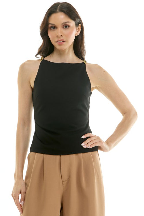 Black Square Neck Tank