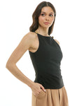 Black Square Neck Tank
