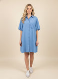 Denim Blue Button Up Shirt Dress
