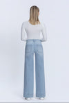 Striped High Rise Patch'd Wide Jean