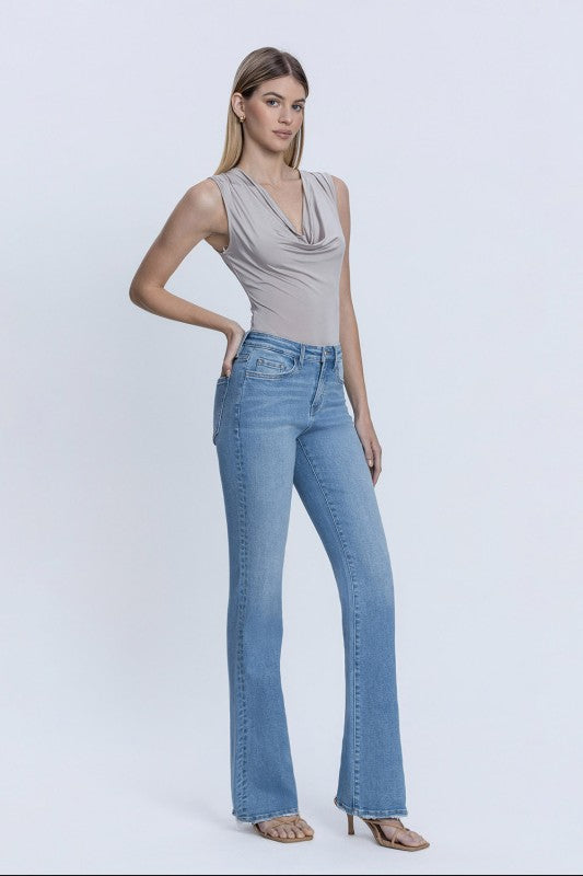 Blue High Rise Bootcut Jean