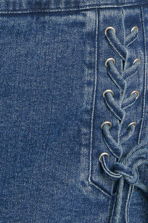 Braided Denim Skort