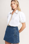 Braided Denim Skort