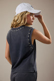 Navy Studded Tank and Shorts Set