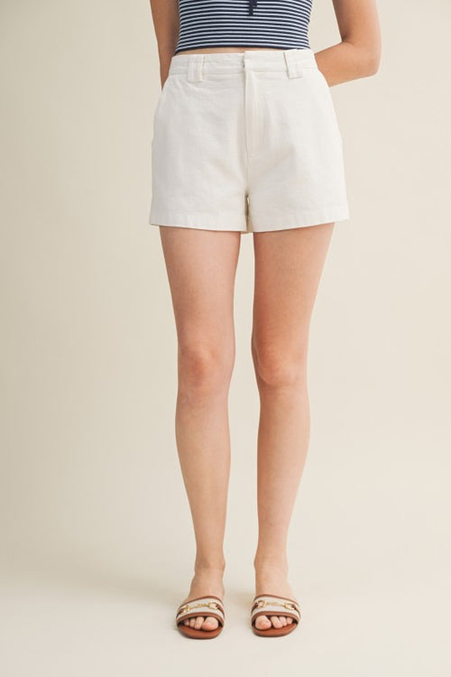 White Tailored Shorts