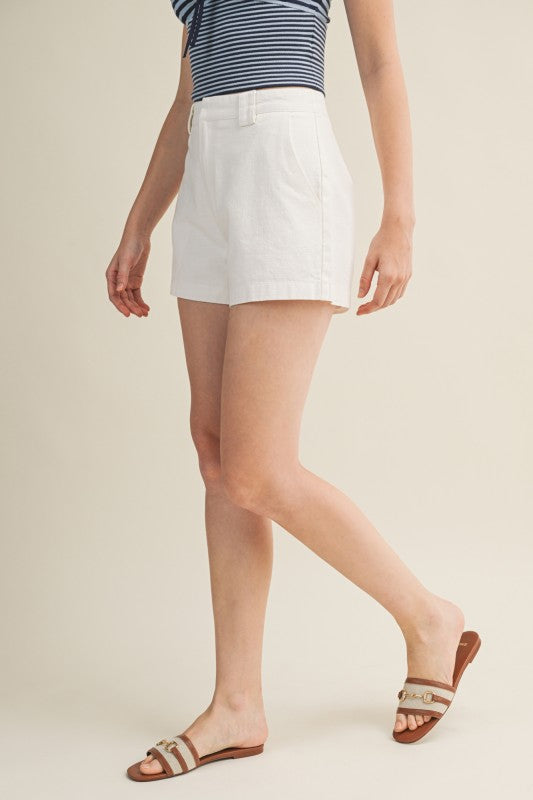 White Tailored Shorts