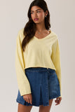 Butter Yellow Cropped Sweater