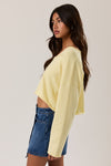 Butter Yellow Cropped Sweater