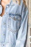 Chunky Rhinestone Denim Jacket