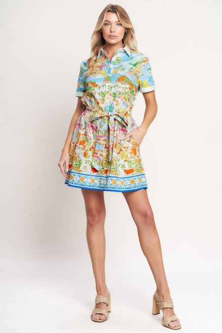 Red Button Detailed Dress