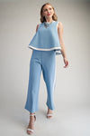 Sky Blue Sleeveless Knit Top