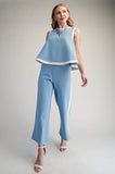 Sky Blue Sleeveless Knit Top