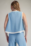 Sky Blue Sleeveless Knit Top