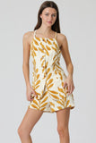 Yellow Printed Button Down Top and Short Set