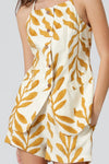 Yellow Printed Button Down Top and Short Set