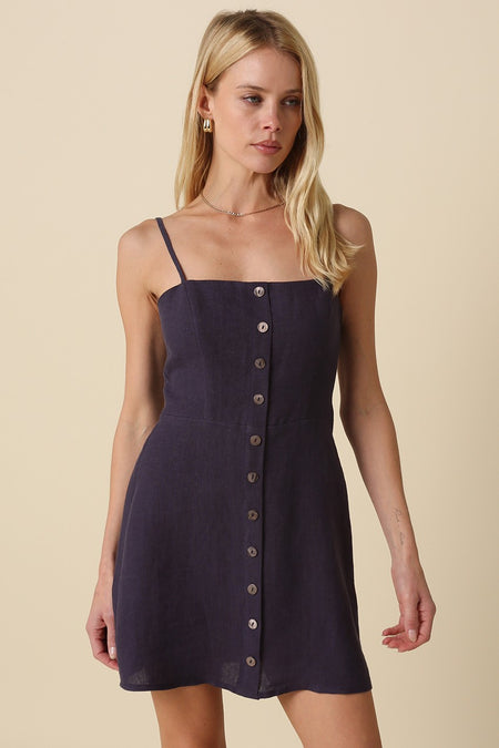 Red Button Detailed Dress
