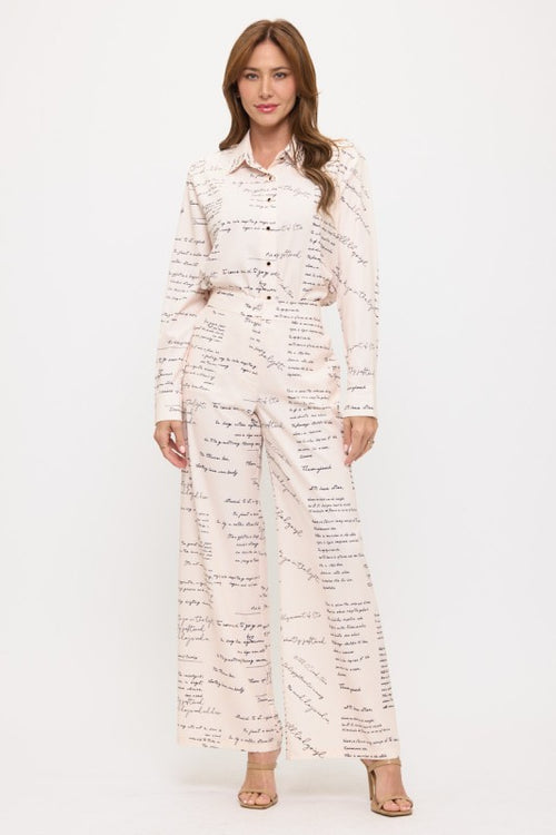 Ivory Love Poem Button-Down