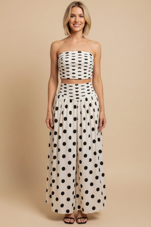 Polka Dot Tube Top & Maxi Skirt Set