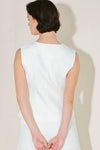 White Button Down Vest With Gold Side Hardware Pocket