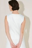 White Button Down Vest With Gold Side Hardware Pocket