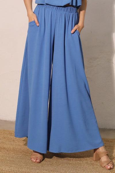 Blue Wide Leg Pants