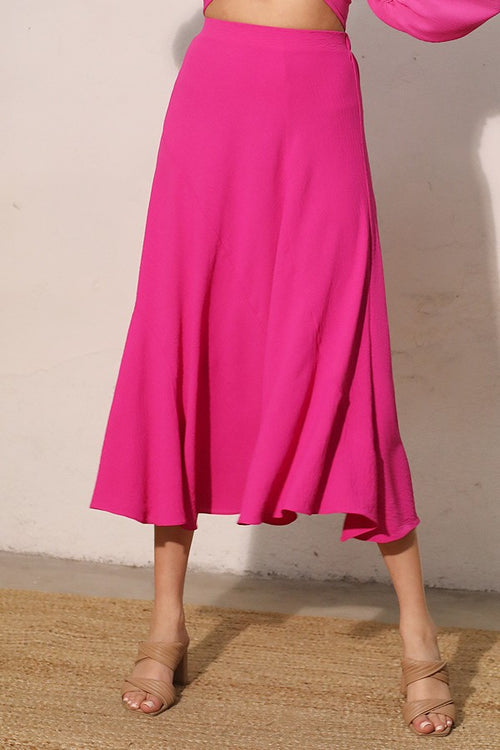 Fuchsia Midi Skirt