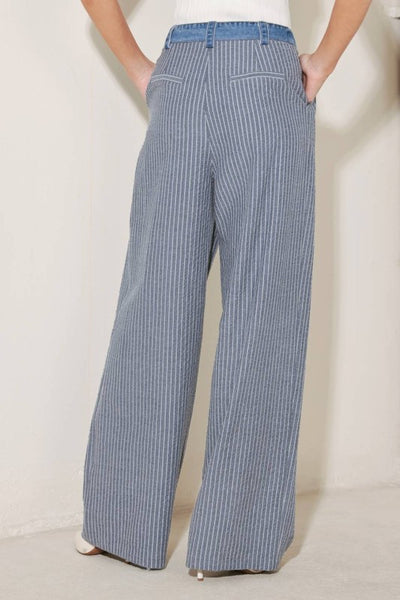 Denim Striped Seersucker Pant