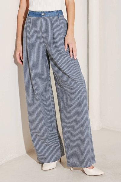 Denim Striped Seersucker Pant
